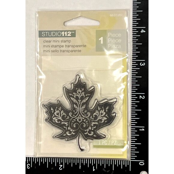 Studio112 Clear Mini Stamp Maple Leaf Design For Crafting Autumn 60-31207 - Picture 1 of 3